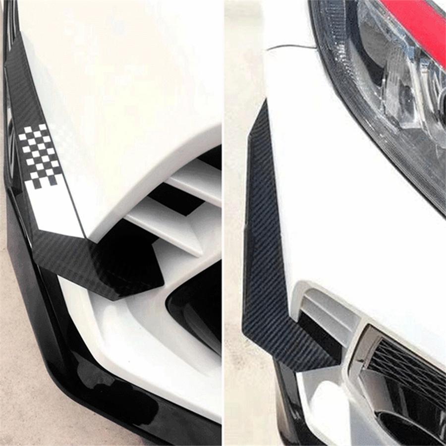 4Pcs Front Bumper Splitter Fins for Honda Civic TYPE R 2016-2021 Carbon