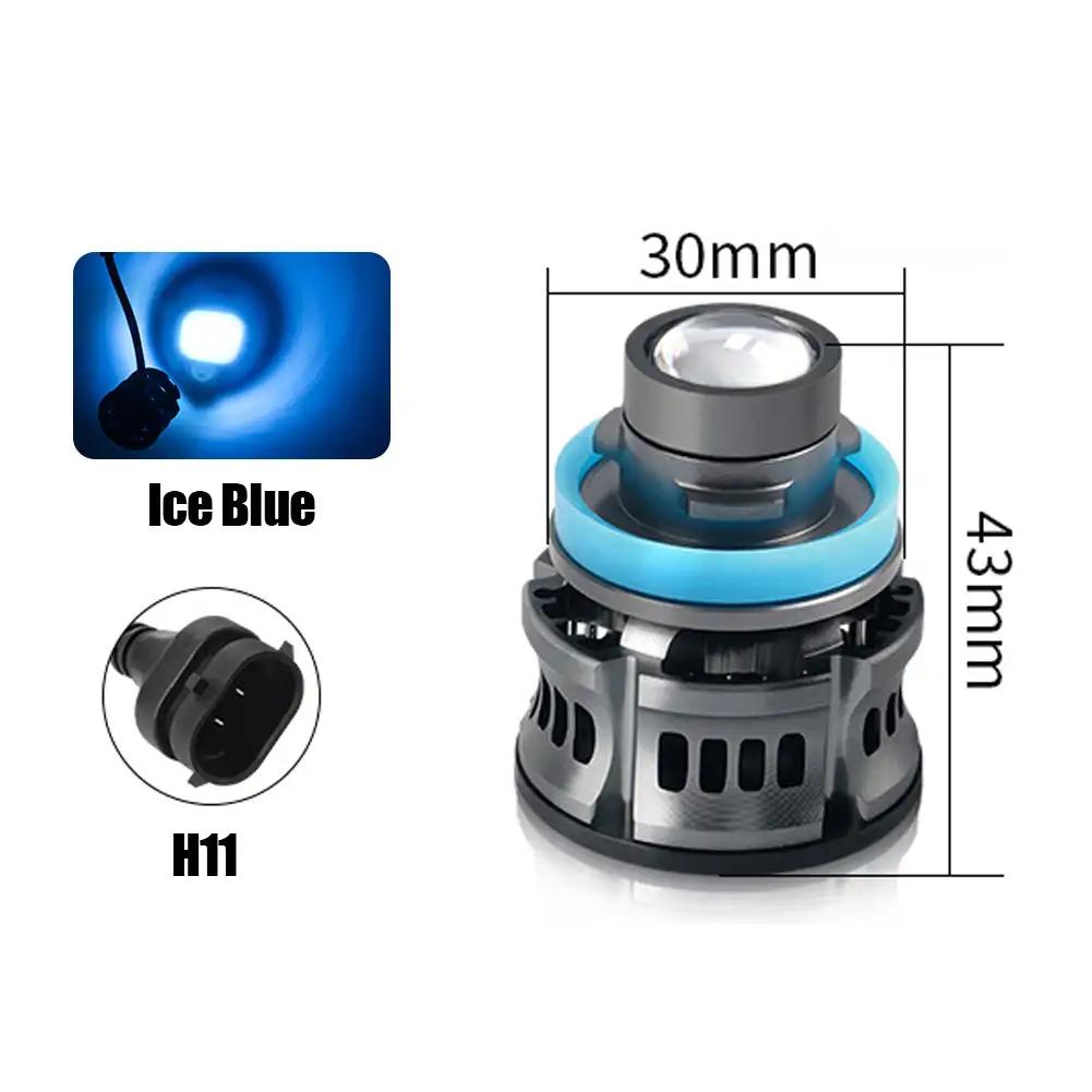 Ny Laserlinse Bil H7 H11 Linse Frontlykt 12V H8 H9 9006 HB4 Led Tåkelyspære Tåkelys Hvit Gul Isblå Turbo Tåkelys