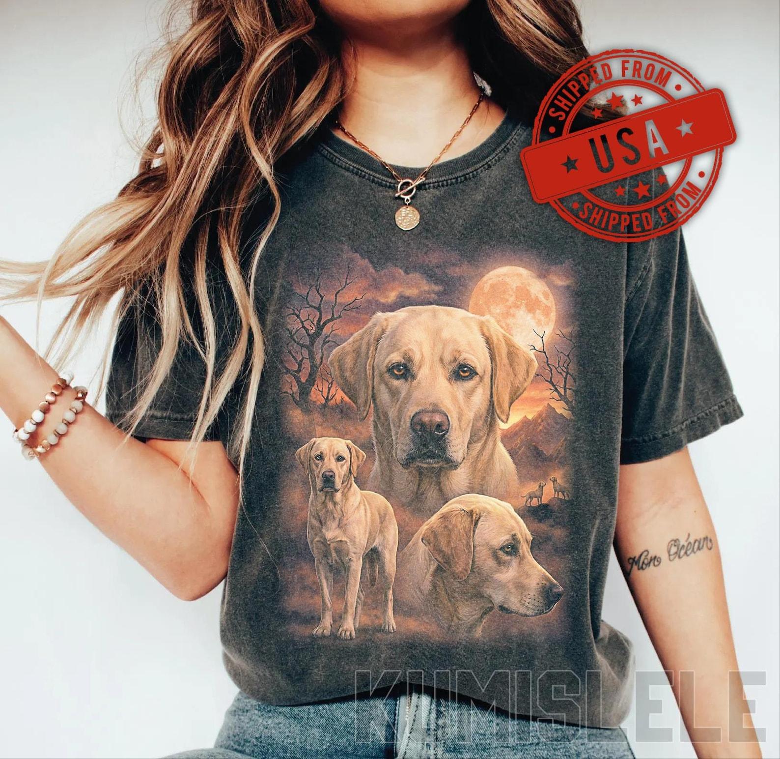 Vintage Yellow Labrador Retriever Shirt, Retro 90s Dog Graphic Tee, Lab Mom Dad Gift, Oversized Aesthetic Comfort Colors T-Shirt, Dog Lover 2XL
