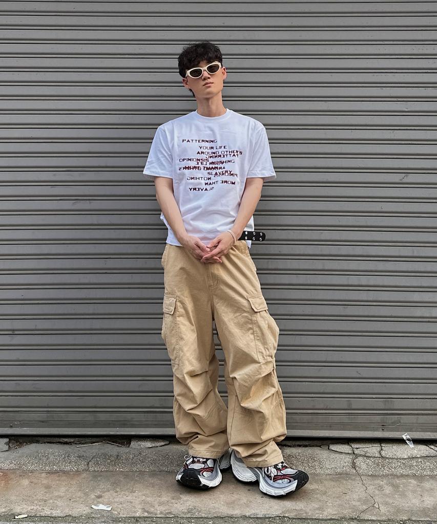 QUTON Patterned Oversized Heavy Short Sleeve T-Shirt