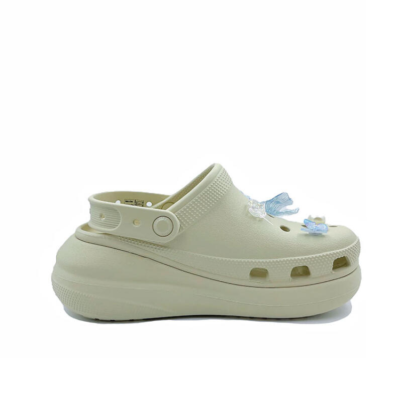Crocs Crush Clog Cheese Butterfly Beach Leisure Travel Niche Cute EVA Hole Shoes Unisex White