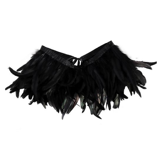 Feather Shawl Bright Color Halloween Parties Cloak Wear As Skirt or Shawl Gothic Style Shawl with Lace-Up Ribbon Costume Accessory