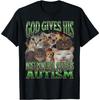 God Gives His Most Powerful Soldiers Autism Cats Graphic Tee Unisex Casual Cotton Short Sleeve T-Shirt