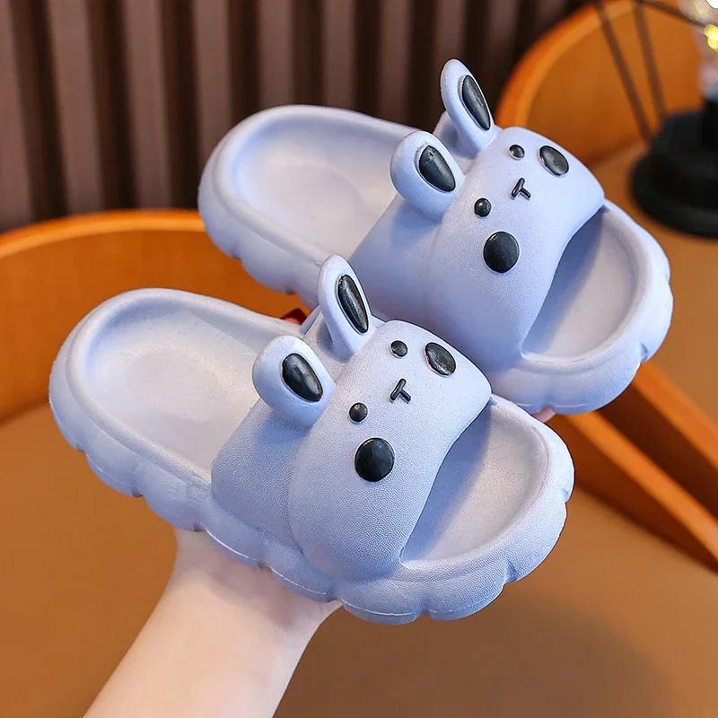 Pantuflas para Niños Verano Niñas Dibujos Animados Conejo Antideslizantes Suelas Blandas Para Niños Interior Hogar Niños Pequeños Bebé Sandalias