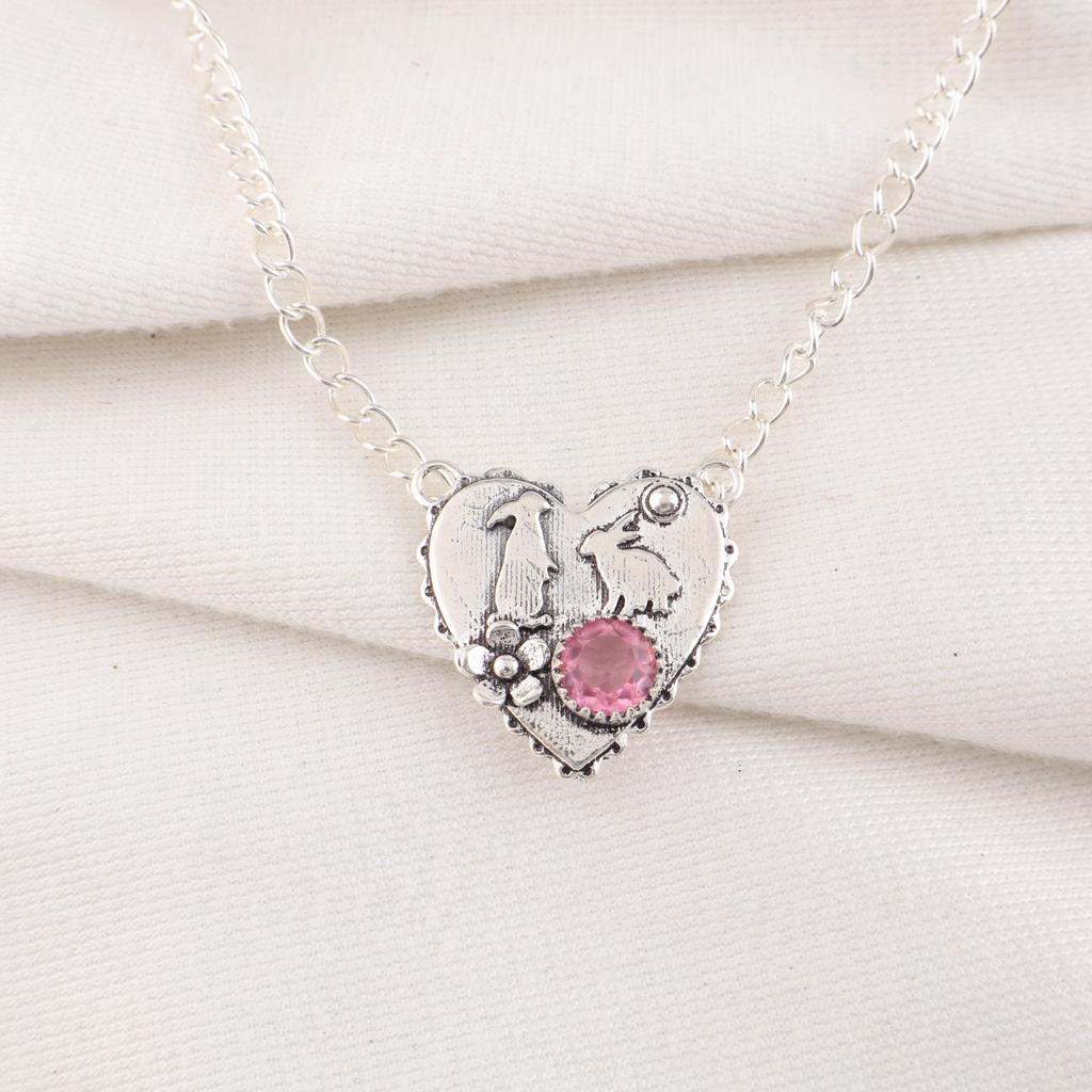 Pink Tourmaline Jewelry, 925 Solid Sterling Silver Gemstone Pendant, Handmade Jewelry, For Memorial Day