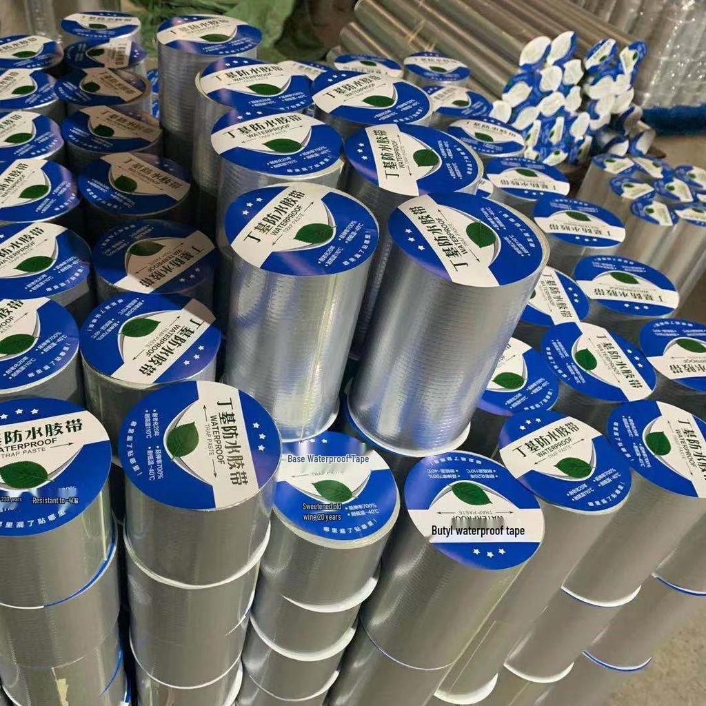 5cm Dikke Butyl Waterdichte Tape: Zelfklevende Aluminiumfolie Rol voor Daklekkage Reparatie, Hoge Viscositeit