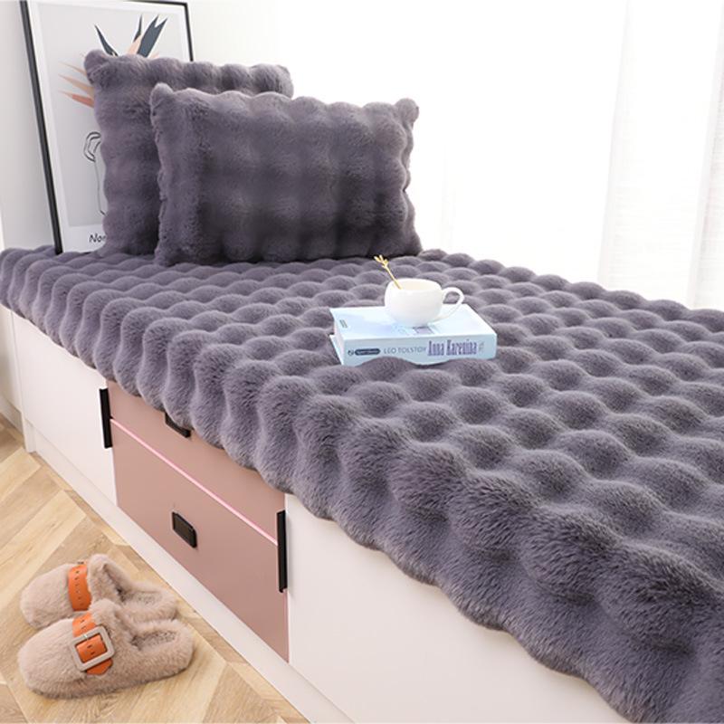 Plush Faux Rabbit Fur Bedroom Rug - Soft Tatami Full Coverage for Girls
