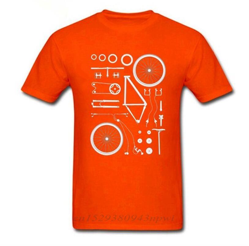2024 Funny Tshirt Print bicycle MTB T shirts Mountain biker exploded into parts Tee shirt Group Team Clothing tshirt men