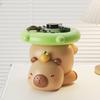 1 peça Estátua Fofa de Capivara de Desenho Animado com Chapéu de Folha Verde - Decoração Animal de Resina, Bandeja de Armazenamento com Padrão Geométrico para Casa, Prateleira, Lareira, Entrada
