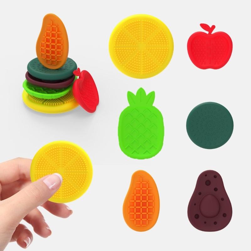 6pieces Sensory Stones For Kids Textured Pad Toy For Stress Relief And Attention Great For Classroom Teaching Purpose
