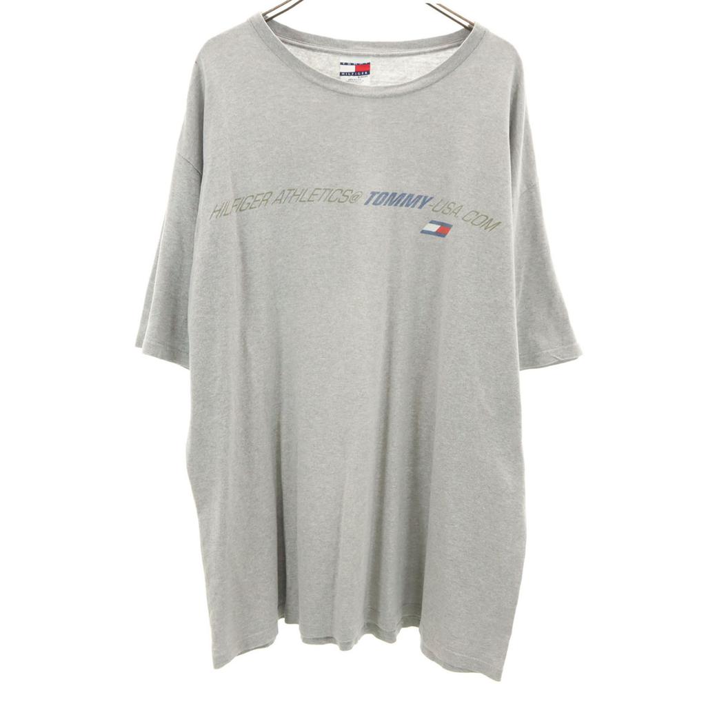 TOMMY HILFIGER 90s Made in USA Old Short sleeve T-shirt XL gray Men's Used