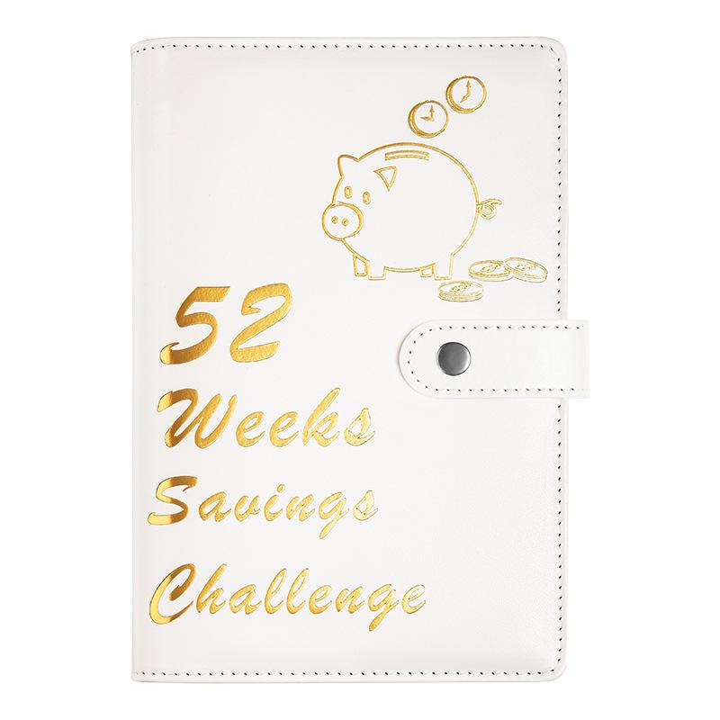 Cross-border 52-Week Savings Challenge Gift Notebook-Save Money Cash Savings Book with Loose-leaf Binding