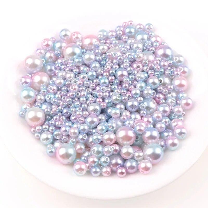 

30g Mix Size Mermaid Color Acrylic Pearl Loose Spacer Beads For Jewelry Making DIY Necklace Bracelet Earrings Other Decors красный