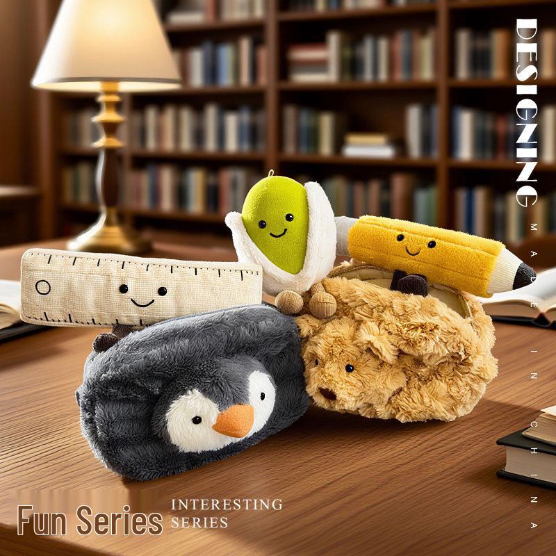 Coconut Doll Pencil Ruler Plush Toy & Teddy Bear Pencil Case - Children's Gift.