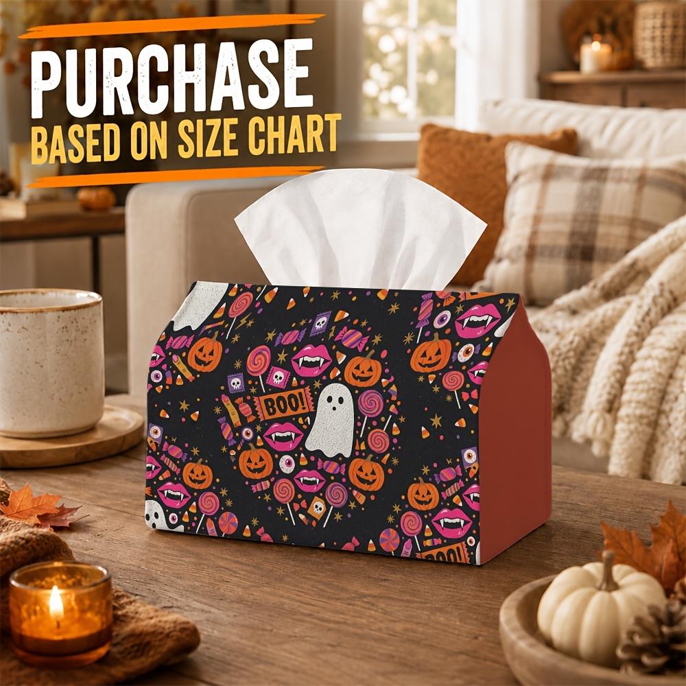 1pc Playful Spooky Halloween Tissue Box with Ghost Figure And Sweet Candy Lip, Durable Napkin Organizer for Car, Kitchen, Dining, Home Decor - Decorat