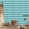 Harlequin Diamonds Wallpaper Turquoise, White and Celadon 50x1000