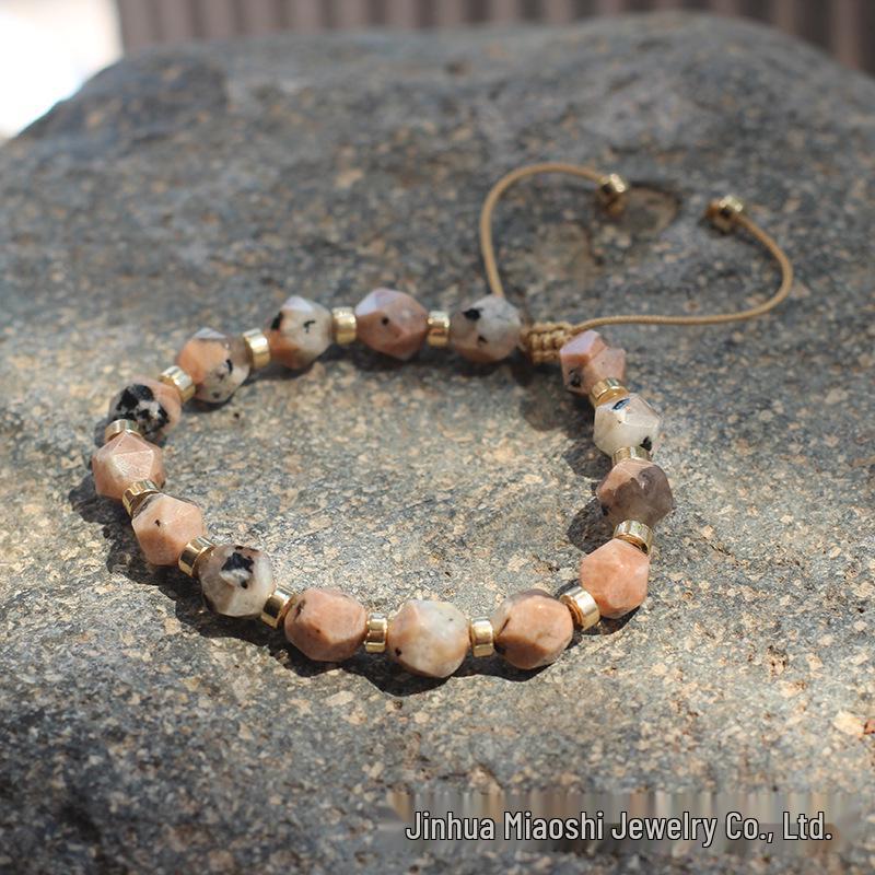 Bohemian Woven Rhombus Cut Tiger's Eye Crystal Bracelet
