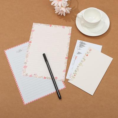 Papeterie Créative Animal de Dessin Animé Fleur Impression Lettre Papier à Écrire 6 Pièces Avec Enveloppes 3 Pièces Variété de Motifs Fournitures Scolaires