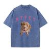 2026 Vintage Washed Black Cute Labrador Puppy My Pet Letter Graphic T Shirt Animal Print Oversized Casual Short Sleeve Tee
