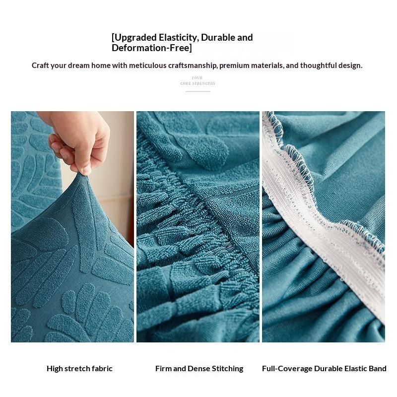 Dining Table Chair Cover Cushion Chair Back Cover Integrated Chair Cover Swastika Universal Thickened Elastic Stool Cover Set Household