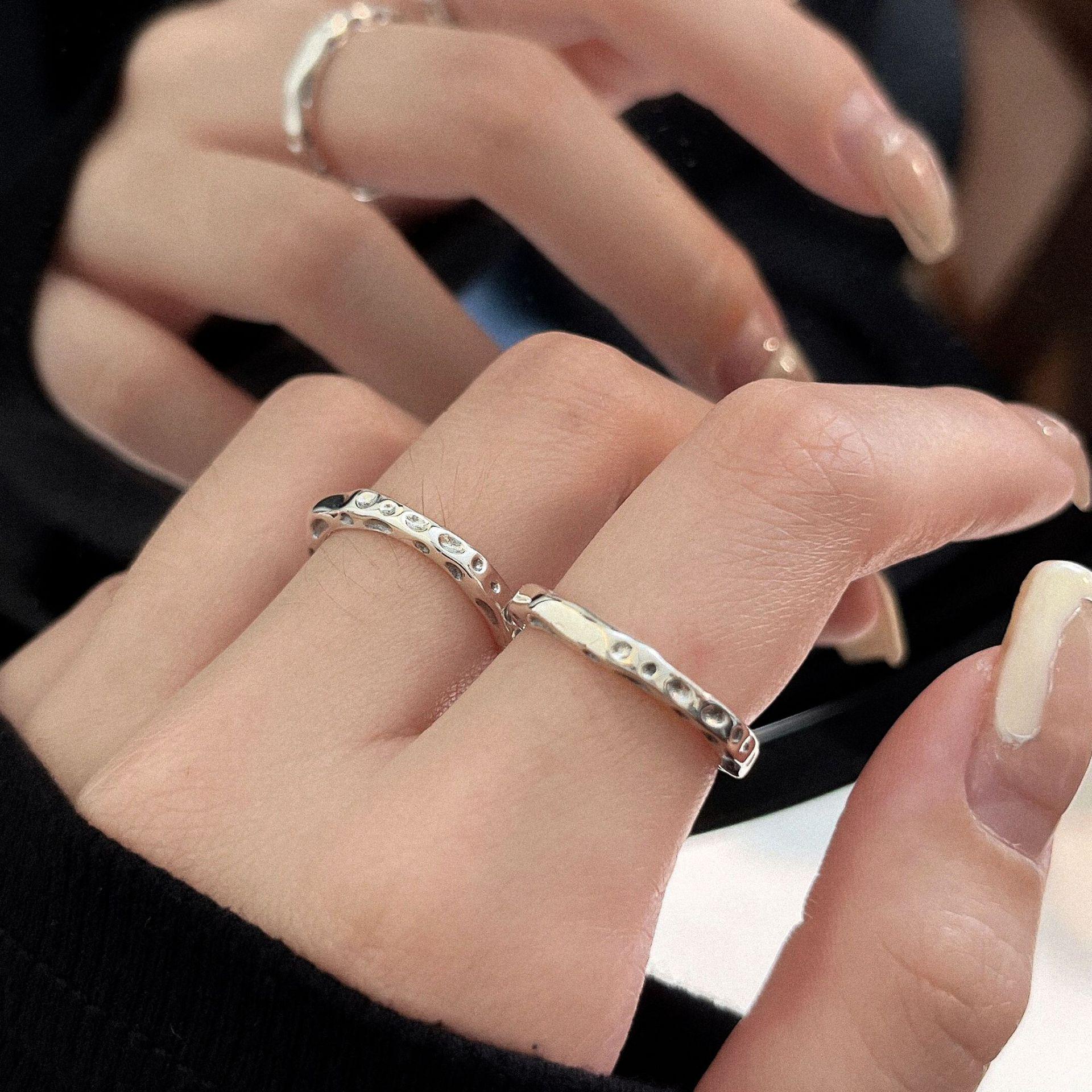 

Yinruitai S925 Sterling Silver Textured Open Ring for Women - Vintage 2022 Design