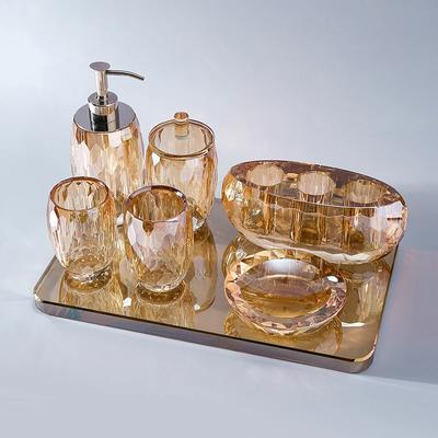Crystal Bathroom Amenity Set Luxury Toilet Hand Sanitizer Bottle Mouthwash Cup Soap Dish Storage Tray Bathroom Accessories New