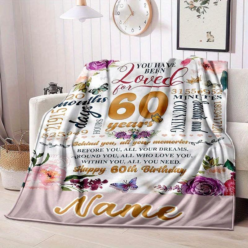 60 Birthday Style Customize Your Name Blanket Warm Comfortable And Soft Blankets Are Suitable For Home Chairs Office Sofas Sofas Office Camping And
