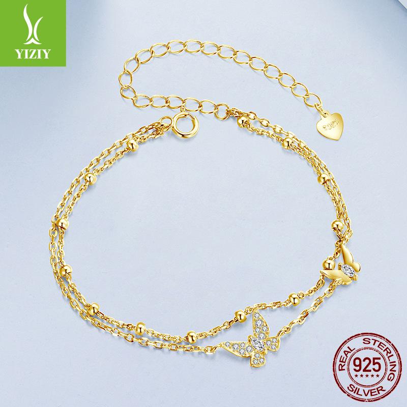 

Niche Design Butterfly Double Bracelet Female, Fresh And Sweet Fairy Wind S925 Sterling Silver Bracelet Jewelry 925 silver