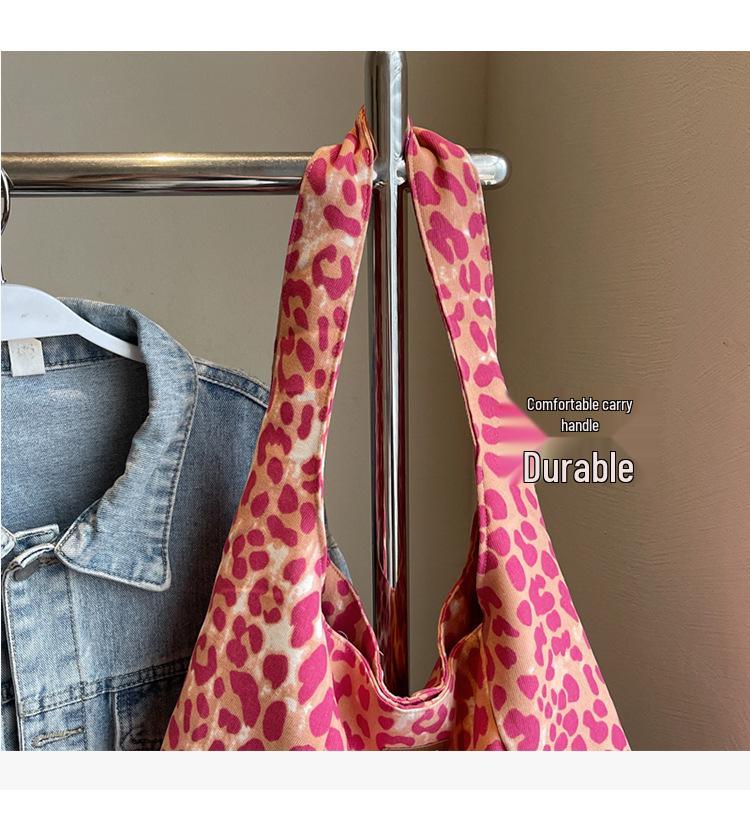 Leopard Print Corduroy One-Shoulder Tote Bag - Versatile, Large Capacity, and Fashionable