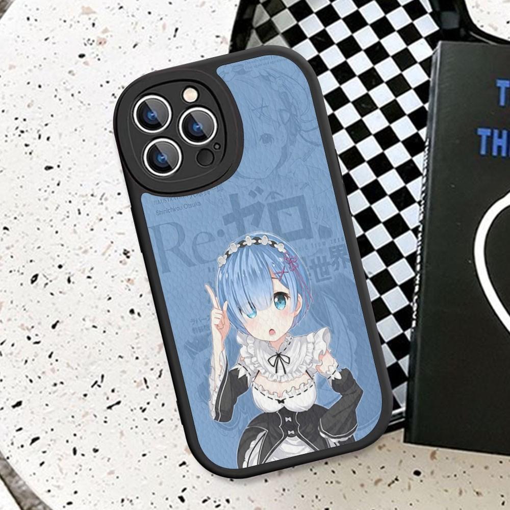 ReZERO Ram Rem Phone Case Hard Leather For iPhone 14 13 12 Mini 11 14 Pro Max Xs X Xr 7 8 Plus Fundas
