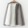 Women's  And Winter Solid Color Retro Loose Padded Long-Sleeved Shirt