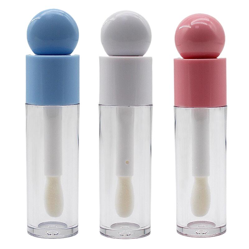 1/3 Pcs 6ml Heart/Round Shape Empty Lip Gloss Tube Plastic Refillable Bottles Liquid Lipstick Container Lipgloss Sample Bottle