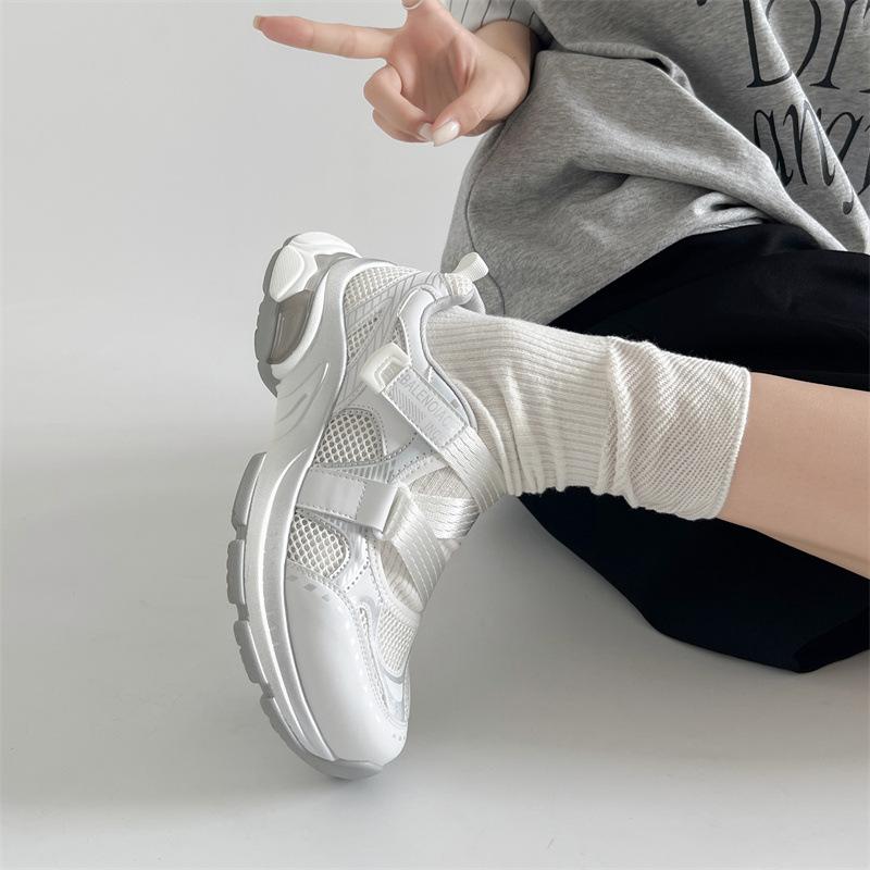 Round Head Shows Small Height and Platform Dad Shoes for Women's 2025 New Models, Light and Breathable In Summer, Ugly and Cute, Sports and Leisure