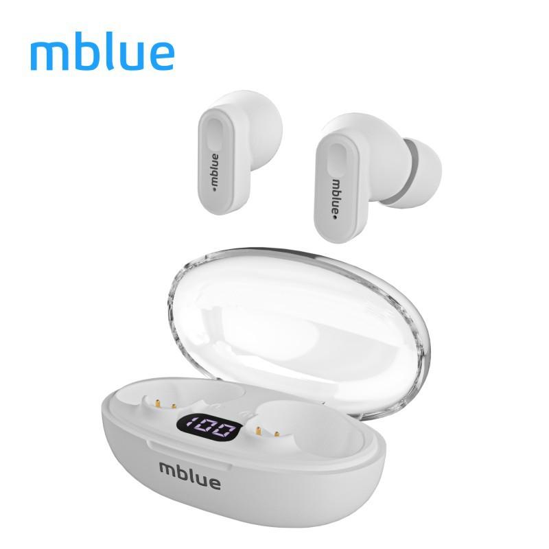 

mblue AR01 True Wireless Earbuds BT InEar Earphones with LED Display Шумоподавление Спорт белый