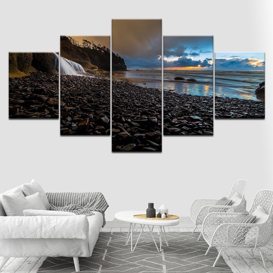 

Seaside Scenery seascape 5 Piece HD Wallpapers Art Canvas Print modern Poster Modular art painting for Living Room Home Decor 20x35 20x45 20x55cm
