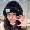 New autumn and winter thickened warm hat wool hat big head circumference pattern outdoor plush hat women