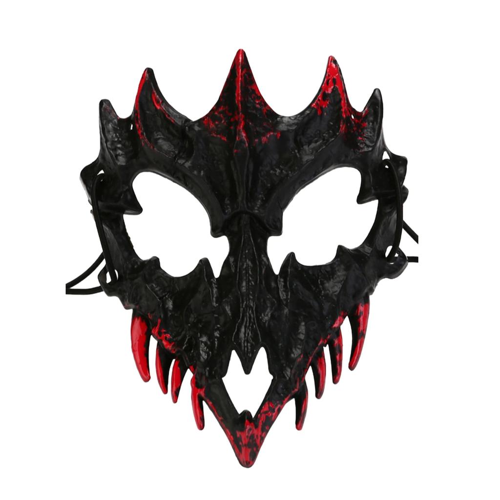 Halloween Bone Skull Masks Half-face Bloody Mask Cosplay Dragon God Fierce Tiger Night Fork Tengu Man Wolf Mask Party Decor Prop