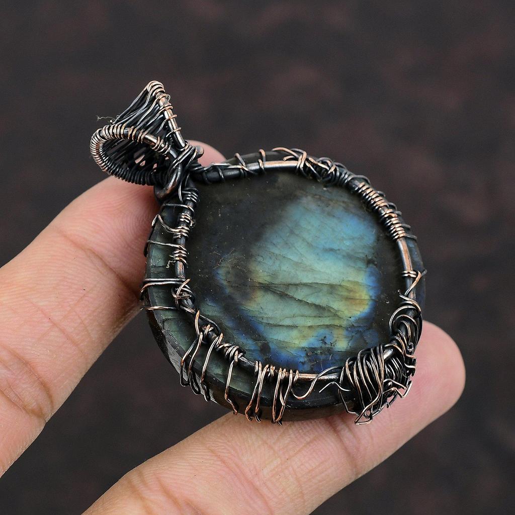 Tree Of Life Labradorite Pendant Copper Wire Wrapped Jewelry Gemstone Pendant Tree Of Life Jewelry Handmade Pendant Copper Jewelry For Gift