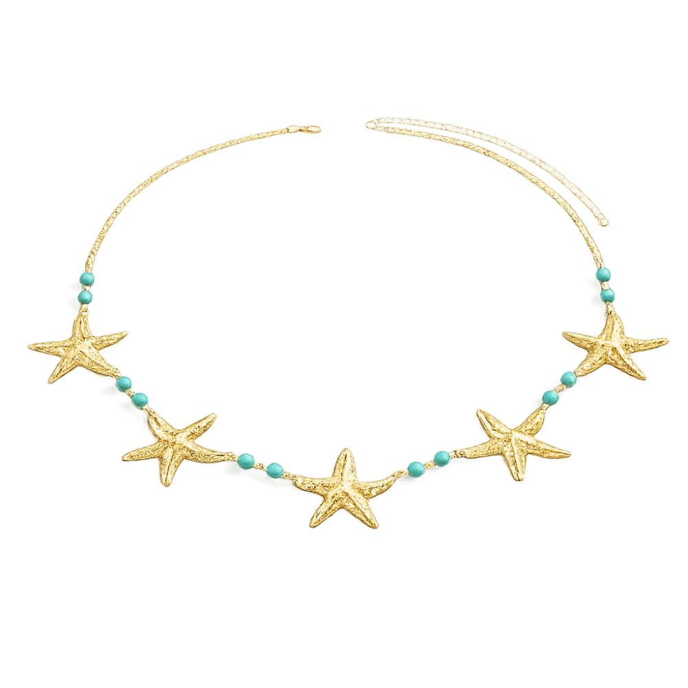 Elegant Starfish Waist Chain Gold Beads Belly Chains Sea Star Imitation Pearl Body Chain  Party