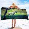 Horses Print Super Soft Beach Towels Oversized Microfiber Bath Towels Quick Dry Absorbent Towel for Adults Men Women Boy Girl
