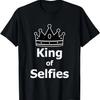 King of Selfies T-Shirt Boys Men Camera Stick Photo Picture