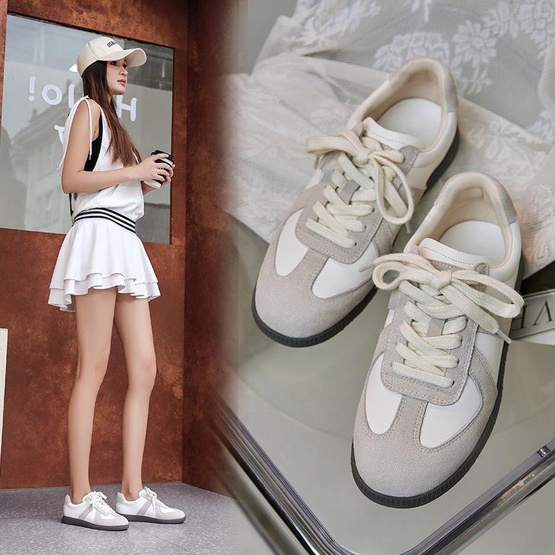 

Натуральная кожа плоская подошва для женской обуви Huizhou, виноградная мать, такие же туфли, детская обувь со шнуровкой спереди, повседневная универсальная немецкая обувь для тренировок, женская обувь 34