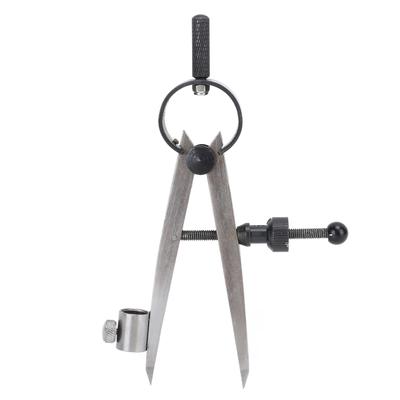 Flat Leg Spring Caliper 75mm Adjustable Lockable Steel Compass Divider with Pen Sleeve