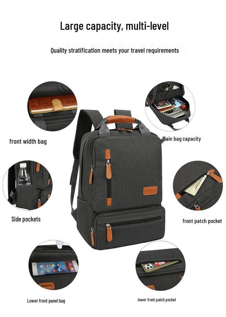2025 Unisex Fashion Backpack: Student School Bag & Travel Laptop Three-Piece Set
