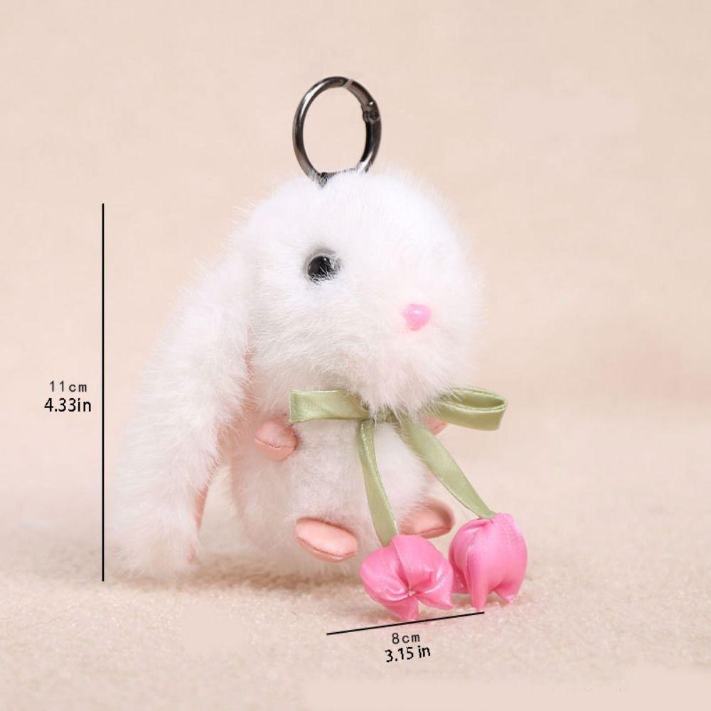 Cute Plush Doll Pendant Soft Cartoon Bunny Keyring Sweet Bag Charm  Hanging Ornaments