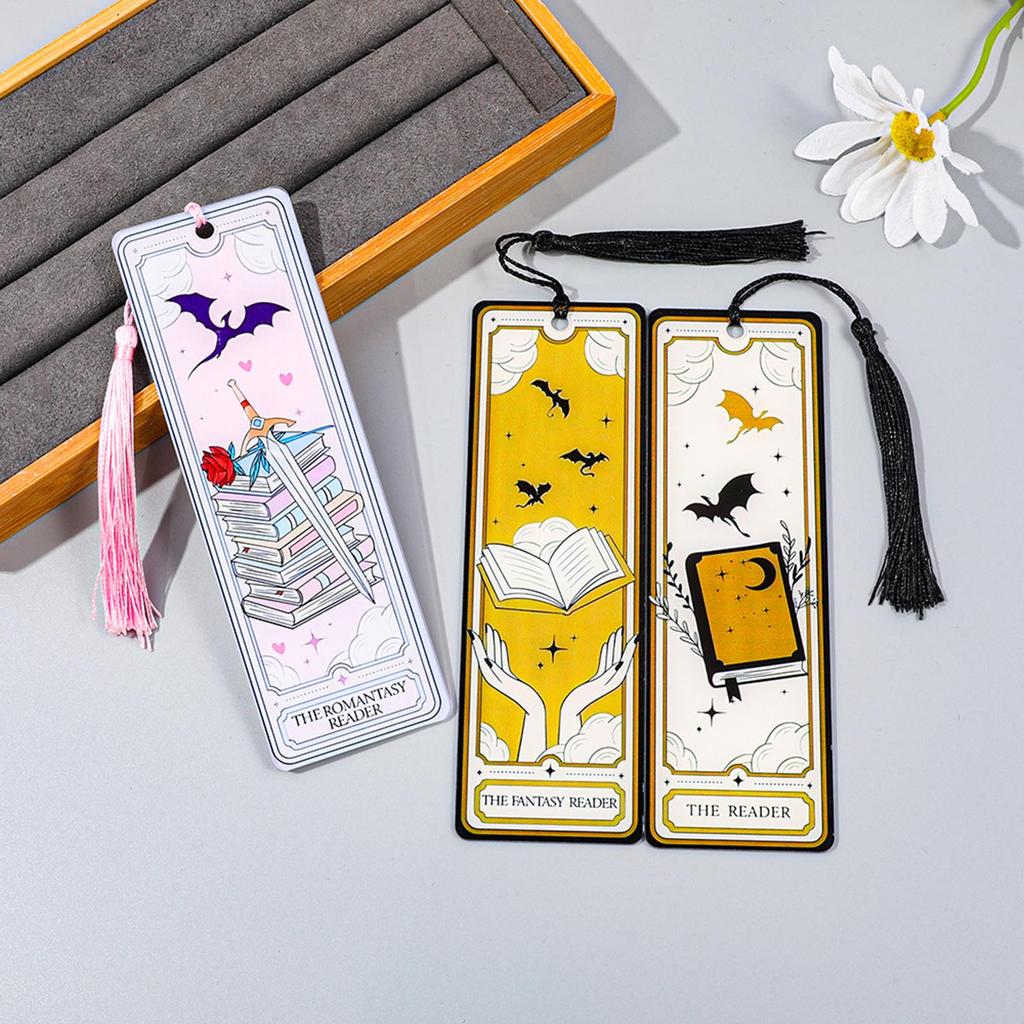 Gothic Style Skeleton Reading Card Bookmark Creative Halloween Theme Witch Acrylic Bookmark