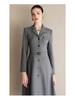 Women's Gray Mid-Length Lapel Dress Suit - Spring Fashion Collection