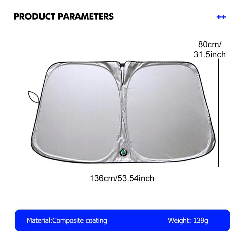 For Skoda Car Windshield Sunshade Cover Auto Accessories Octavia Superb RAPID FABIA KAMIQ KAROQ KODIAQ YETI kybf34