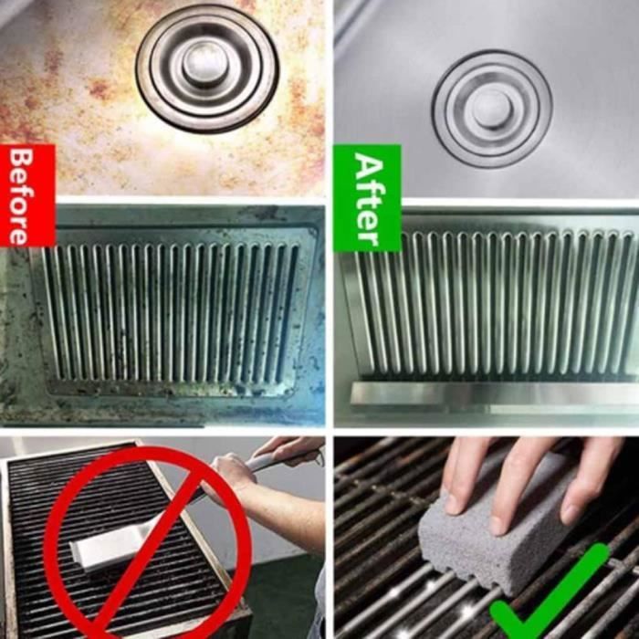 Brique de nettoyage pour barbecue - AUTREMENT - Pierre ponce - Antidérapante - Élimine graisses - Réutilisable