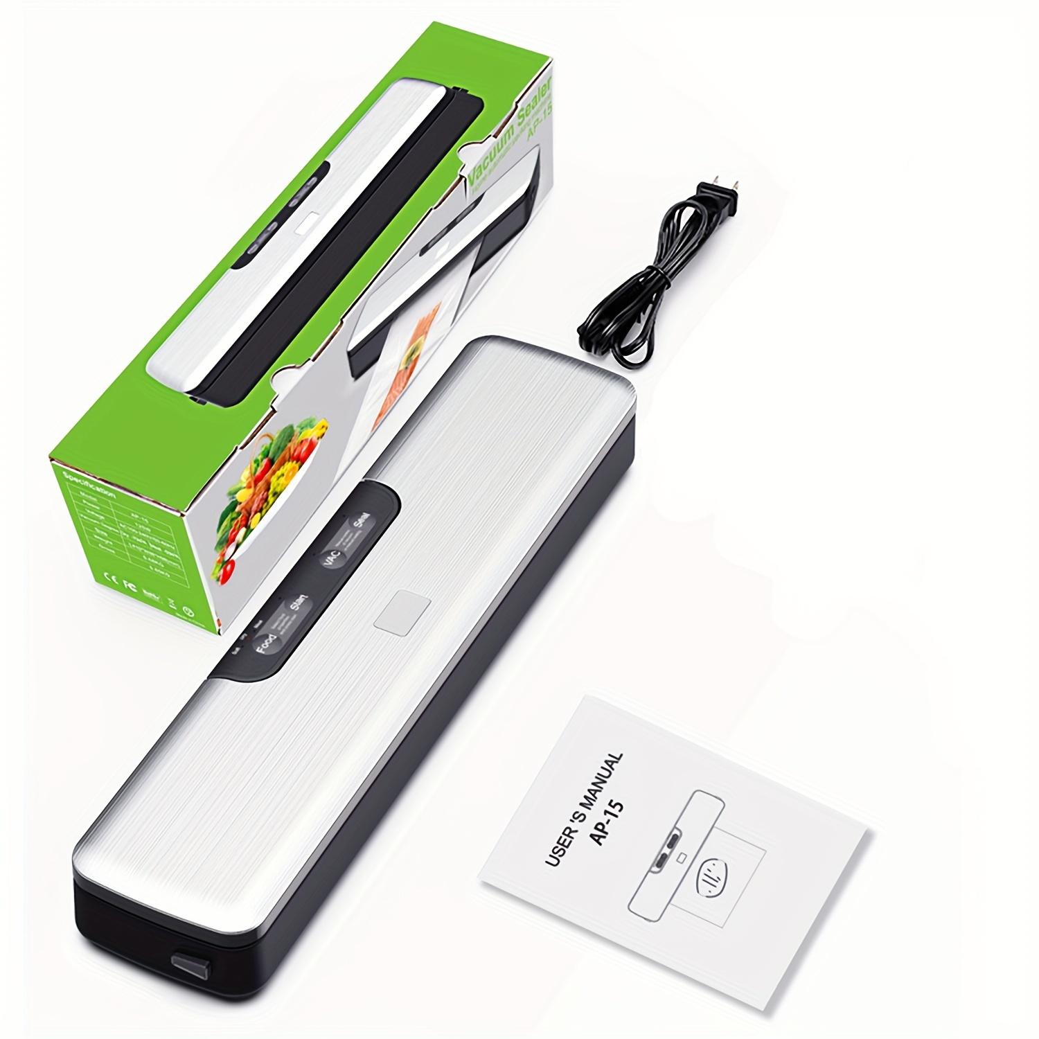 

Вакуумный упаковщик, легкий пищевой вакуумный упаковщик, компактная машина для консервирования продуктов питания, автоматическая машина для домашней кухни US Plug серебряный серый